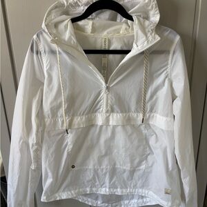 White Hooded Windbreaker Jacket